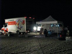 Setup at night