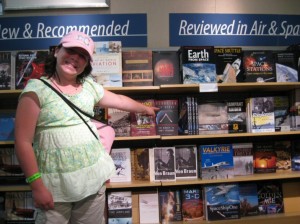 Junior JPA member Paige at the book store in the Smithsonian Air and Space Museum
